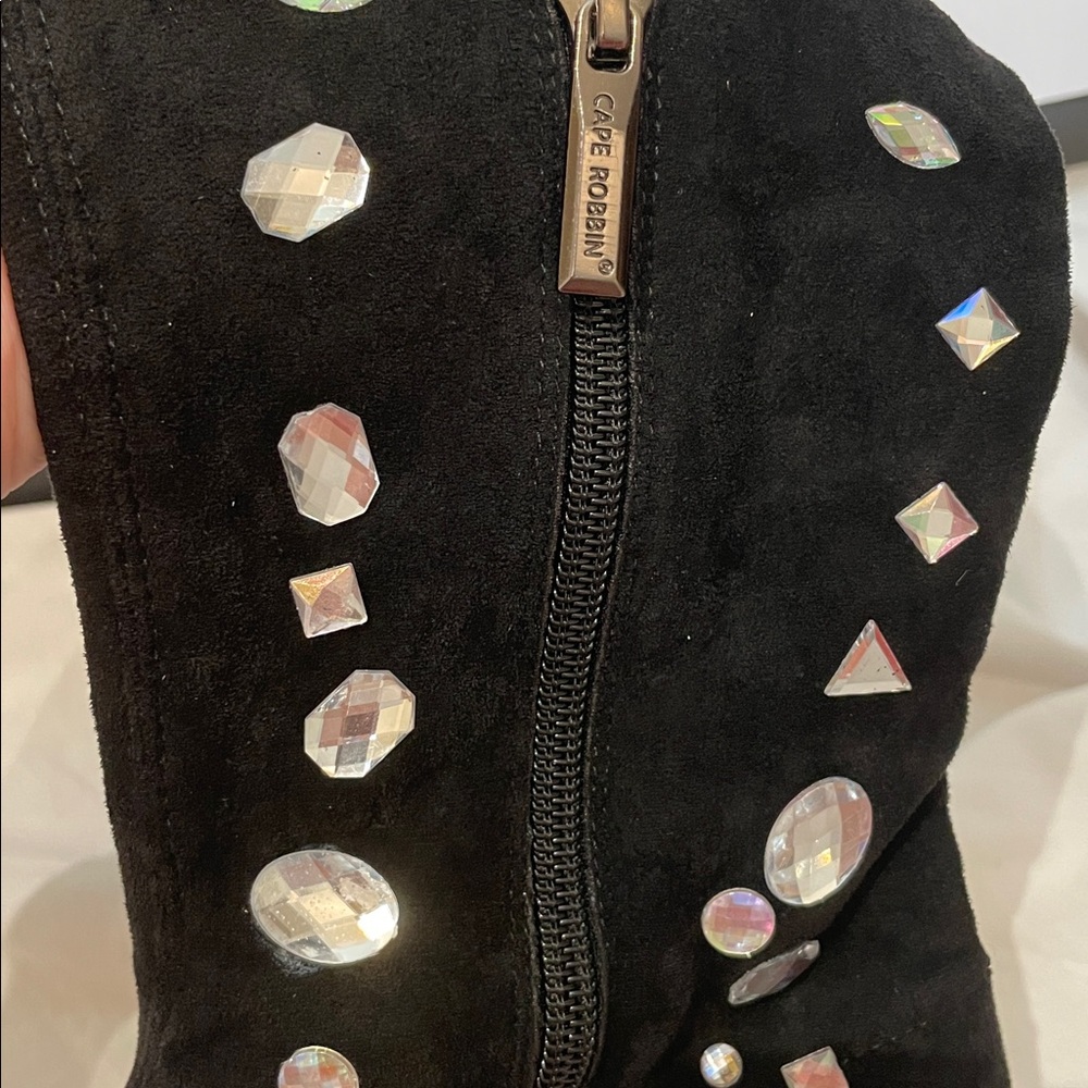 •CAPE ROBBIN• “Reesy” Chunky Sole Rhinestone Gem Sock Boot/Sneakers >> NIB - Picture 9 of 16